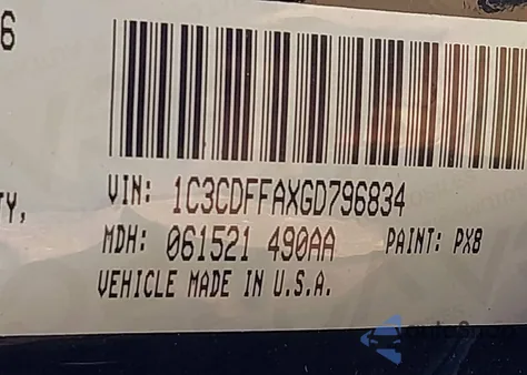 2016 Dodge Dart Sxt Sport z USA, uszkodzony, nr VIN 1C3CDFFAXGD796834